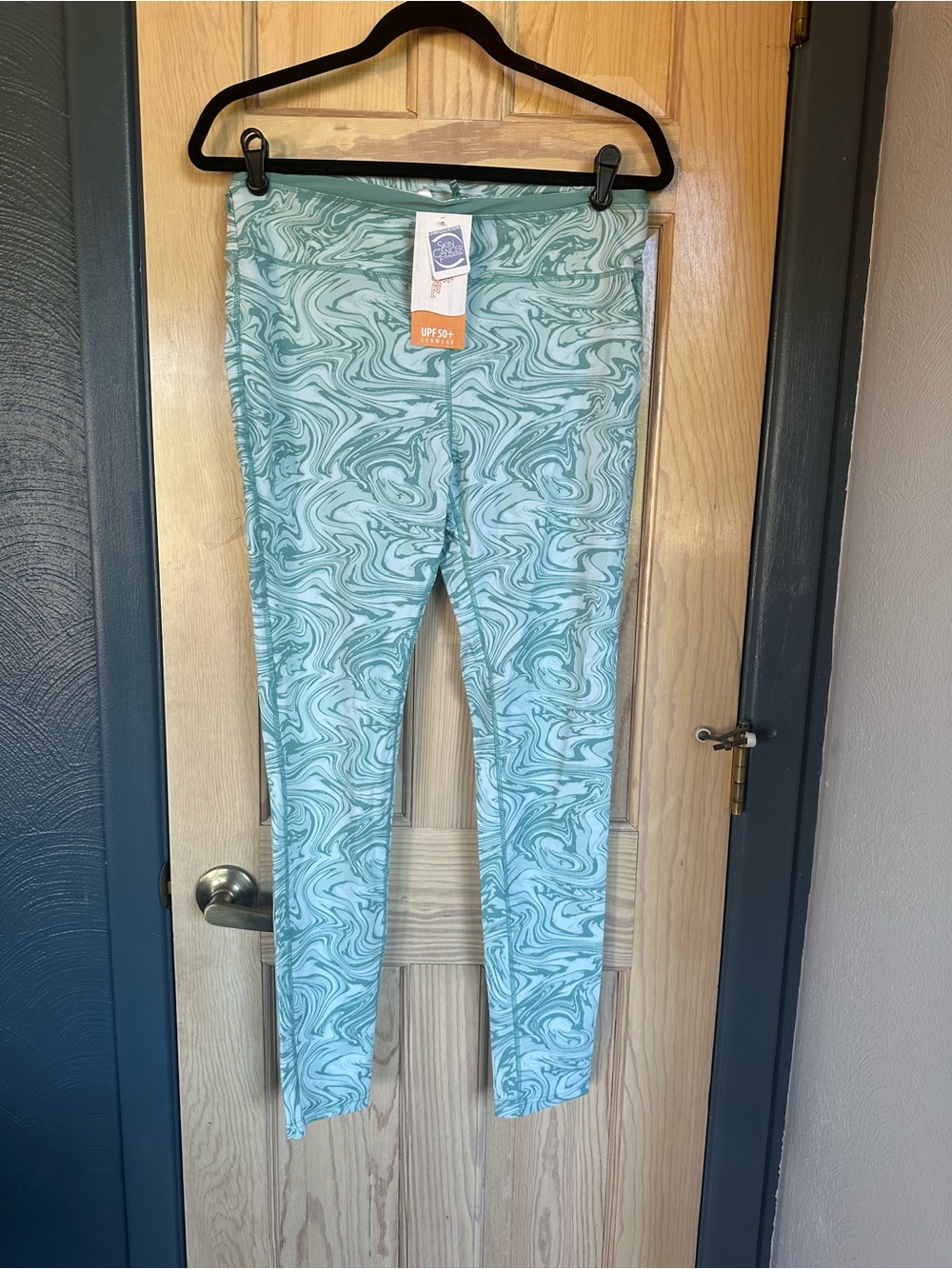 Light Teal Swirl High-Waist Leggings - Women